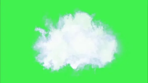 Realistic White Fluffy Cloud Moving on Green Screen Stock Footage 336713334
