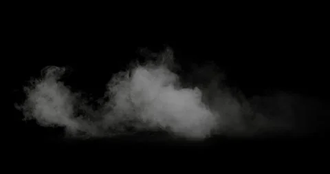 Realistic White Fog Cloud Animation on Black Background in 4K Stock Footage 336810376