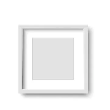 Realistic white frame isolated on white background. vector illustration. Stock Illustration