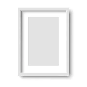 Realistic white frame isolated on white background. vector illustration. Stock Illustration