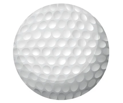 Realistic White Golf Ball Vector Illustration Isolated on White Background Stock Illustration