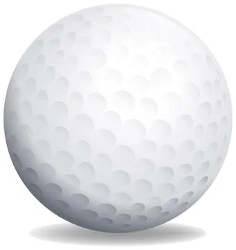 Realistic White Golf Ball Vector Illustration on Isolated Background Stock Illustration