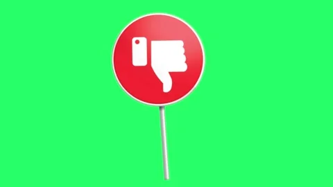 Realistic white hand not like sign isolate on green background. Stock Footage 166595083