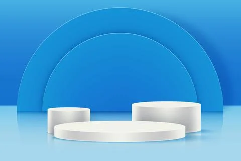 Realistic white podium background Stock Illustration