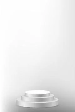 Realistic white podium isolated on gradient space Stock Illustration