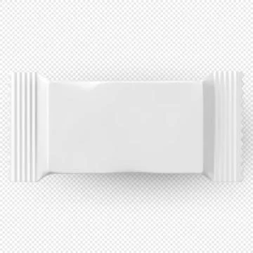 Realistic white rectangular candy bar or wafer packaging, blank mockup. 스톡 일러스트