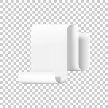 Realistic white sheet of paper on transparent background. Vector illustration Stock Illustration