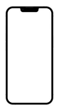 Realistic white smartphone empty screen frame overlay mockup. Mobile phone Stock Illustration