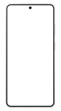 Realistic white smartphone empty screen frame overlay mockup. Mobile phone Stock Illustration