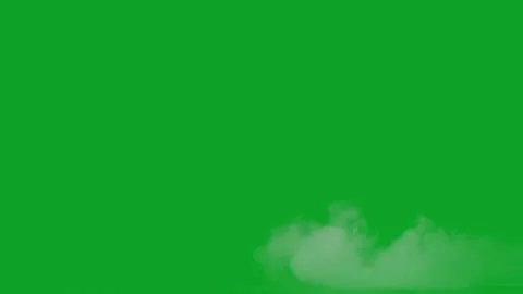 Realistic white smoke cloud drifting on green screen for cinematic video overlay Stock Footage 332763847