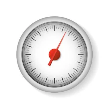 Realistic white speedometer isolated on white Stock Illustration