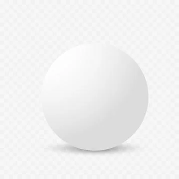 Realistic white sphere on transparent background. Vector illustration Stock Illustration