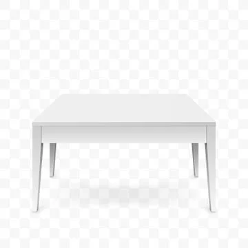 Realistic white table isolated on transparent background. White office table  Illustrazione stock