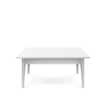 Realistic white table isolated on white background. White office table with s Stock Illustration