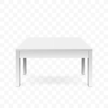 Realistic white table. White office table with shadow. Vector illustration is Stock Illustration