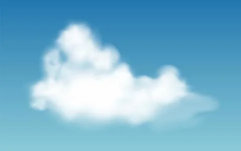 Realistic white vector cloud, fog or smoke isolated on transparent background Illustrazione stock