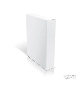 Realistic white vector opened blank box illustration with shadows. Stock Illustration