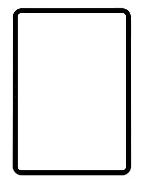 Realistic white vertical tablet empty screen frame overlay mockup. Mobile pad Stock Illustration