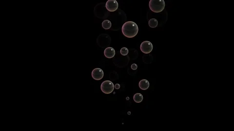 Realistic White Water Bubbles Rising Up on Black Background Animation Clip 4K Stock Footage 332906157