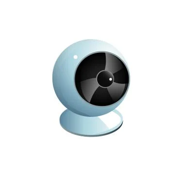Realistic white webcam graphic Stock Illustration