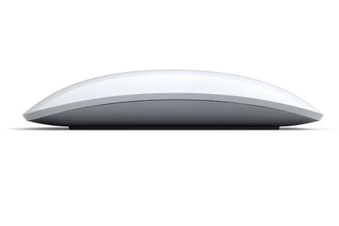Realistic white wireless computer mouse with touch isolated on white background. Stock Illustration