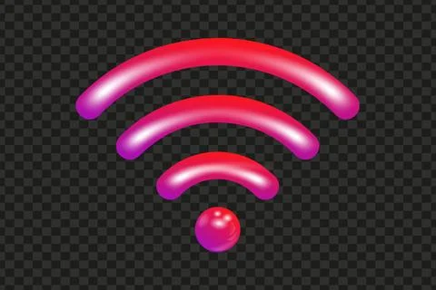 Realistic WIFI 3D icon. Wireless network symbol. Vector illustration 库存插图