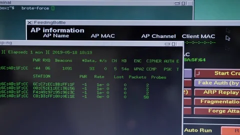 Realistic wireless network vulnerabilities server hacking technology concept 4K Stock Footage 124644585
