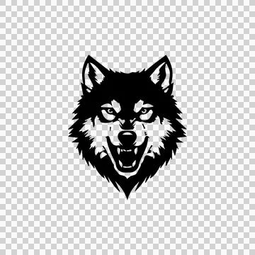 Realistic Wolf Head Logo Design Stock Illustration