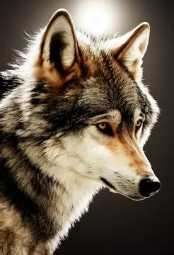Realistic wolf portrait. Stockillustratie