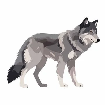 Realistic wolf vector isolated on white Stock Illustration