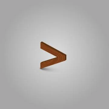 Realistic wood character from a typeset, vector illustration Stock Illustration