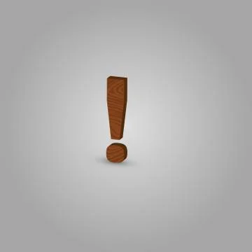 Realistic wood character from a typeset, vector illustration Stock Illustration
