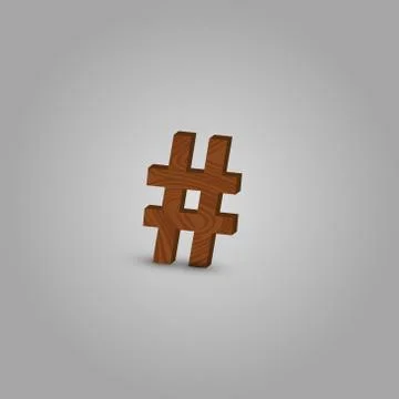 Realistic wood character from a typeset, vector illustration Stock Illustration