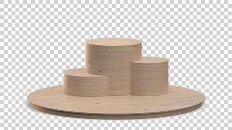 Realistic Wooden Set Illustration