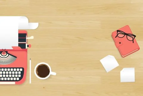 Realistic workplace Illustrazione stock