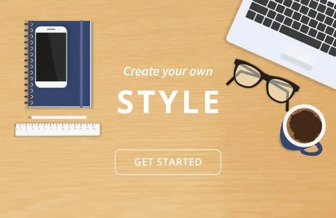 Realistic workplace organization Stock-Illustration