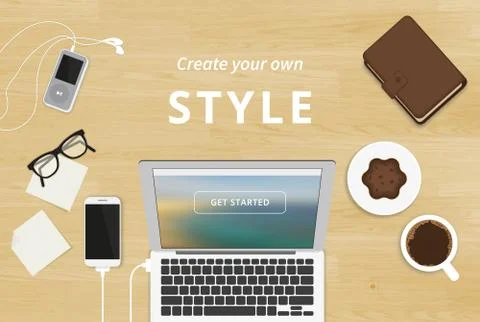 Realistic workplace organization Stock-Illustration