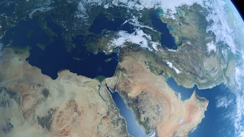Realistic world globe locator highlighting Israel 4K Vidéo 84050405