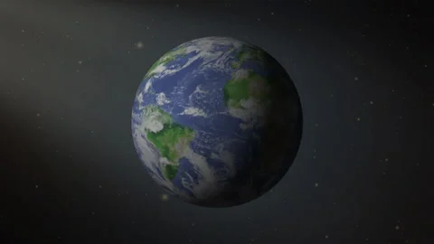 Realistic world globe, view from space, Planet earth rotating animation. Stock Footage 253143771