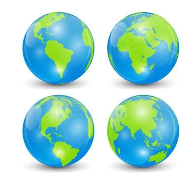 Realistic world map in globe shape of Earth. Vector Illustration Stock Illustration