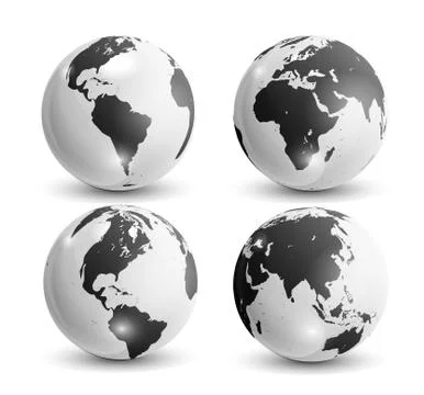 Realistic world map in globe shape of Earth. Vector Illustration 스톡 일러스트