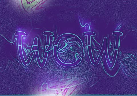 Realistic wow 3d bold text effect Stock Illustration