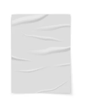 Realistic wrinkled paper texture with subtle folds and creases, perfect for Stock Illustration