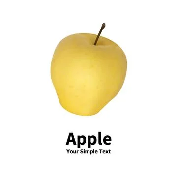 Realistic yellow apple Stock Illustration