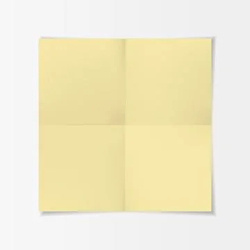 Realistic yellow folded Paper with Shadow Stock Illustration