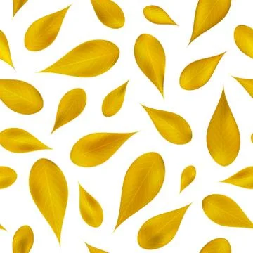 Realistic yellow leafs seamless pattern. イラスト素材