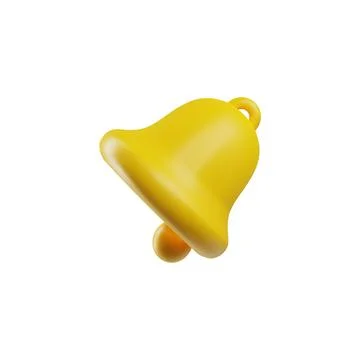 Realistic yellow ringing bell 3D style, vector illustration 库存插图