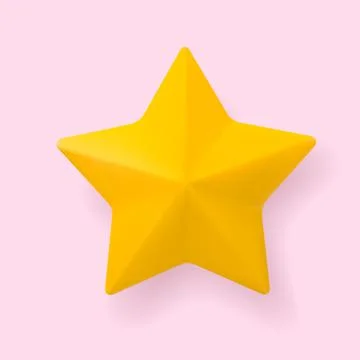 Realistic yellow star Stock Illustration