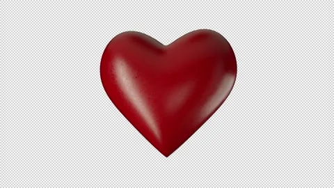 Realistically Rendered Heart Shape Rotation In Loop Including Alpha Channel Stock Footage 165492277