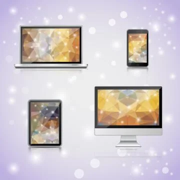 Realistick Electronic Devices set Stock Illustration